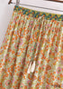 Boho Skirts in Esme Flower in Yellow Green For Women